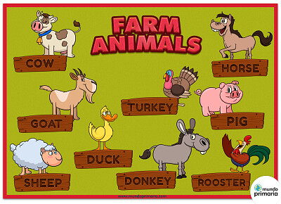 פאזל של Animales de la granja en inglés