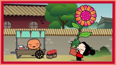 pucca trae una planta al puesto de ssoso pucca jigsaw puzzle