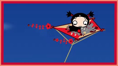 פאזל של garu esta volando en la cometa de pucca pucca