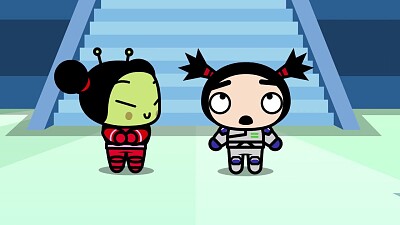 pucca mira a garu confundido pucca