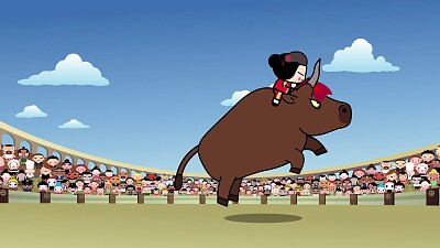 פאזל של pucca monta a un toro pucca