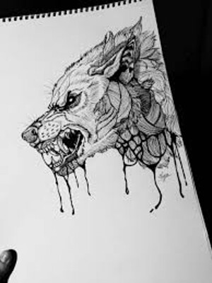 פאזל של wolf zombie drawing