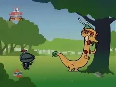 un caballero encuentra a un dragon enfermo pucca