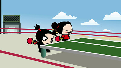 פאזל של garu y pucca se preparan para jugar pucca