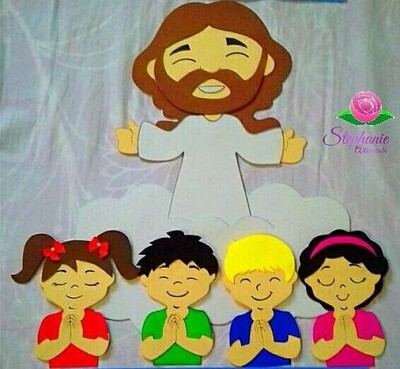 Jesus e Crianças orando
