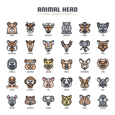 animal head icons