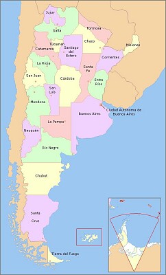 Mapa de Argentina y sus Provincias