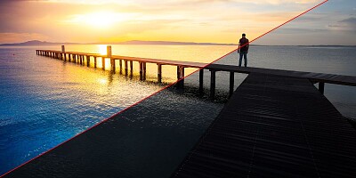 Paisagem ponte e mar jigsaw puzzle