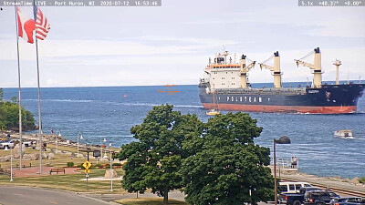 m/v Isadora   Flags southbound off of Lake Huron
