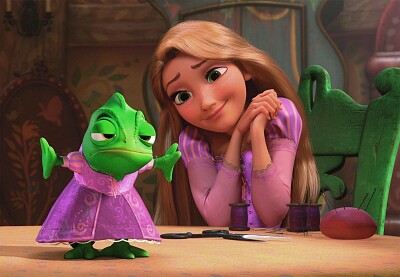 פאזל של Rapunzel y Pascal