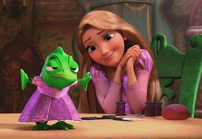 Rapunzel y Pascal