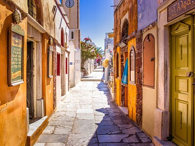 פאזל של Calle en Santorini-Grecia