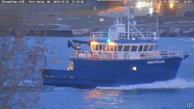 RV Arcticus USGS exiting Lake Huron southbound