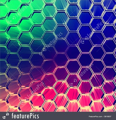 color hexagon abstracts jigsaw puzzle