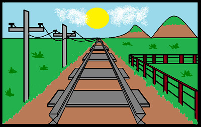 פאזל של Desenho com perspectiva - Paisagem rural