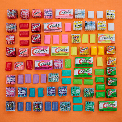 Gum arranged by color