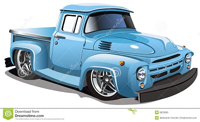 cartoon hotrod truck ZIL-130