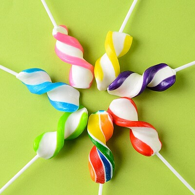 Colorful Twirl Swirl Shaped Lollipop