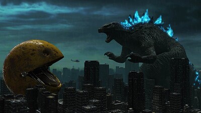 Pacman Vs Godzilla jigsaw puzzle