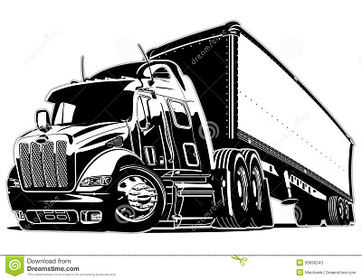 Cartoon semi truck