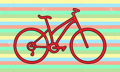 פאזל של Red bicycle on striped background