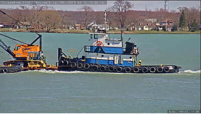 tug  "Kimberly Anne " and a crane barge