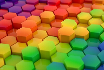 פאזל של colorful hexagon