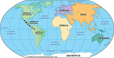פאזל של Mapa dos continentes