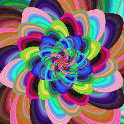 Colorful Floral Spiral