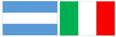 Las banderas de Argentina e Italia jigsaw puzzle