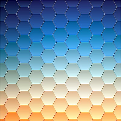 blue and yellow honeycomb