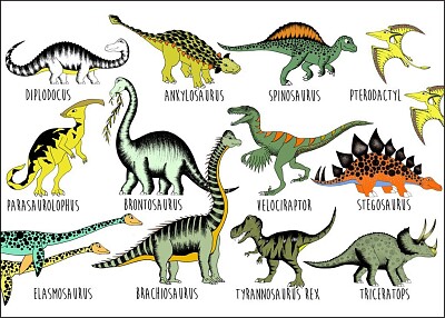 Dinosours names jigsaw puzzle