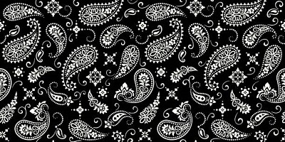 Black   White Paisley Pattern