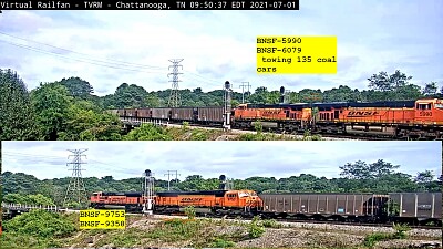 CHATT BNSF-5990, 6079, 9753, 9358 135-coal cars