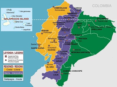mapa de las regiones naturales del Ecuador jigsaw puzzle