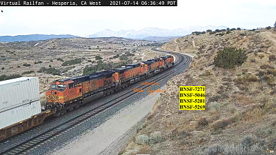 פאזל של BNSF-7271, 5045, 5281, 5269 at Hesperia,CA/USA