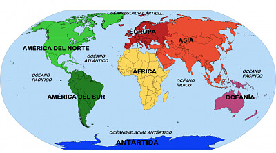 Los continentes del mundo.