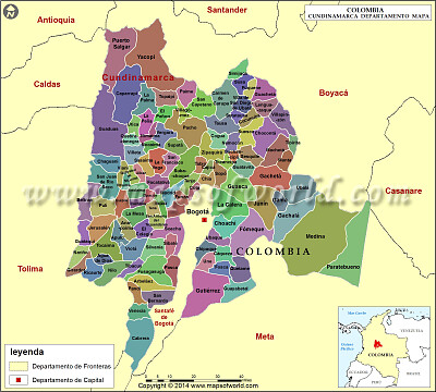 mapa politico de cundinamarca