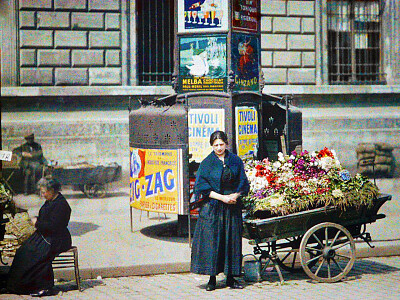 Flower vendor Paris 1914 autochrome