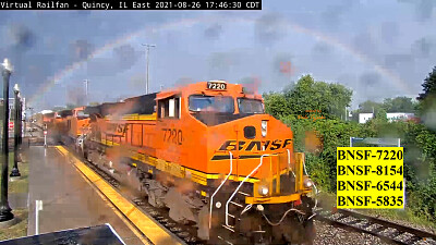 Rainbow over BNSF at Quincy