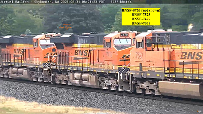 פאזל של BNSF-7523, 7479,   7077 Skyomish,WA/USA