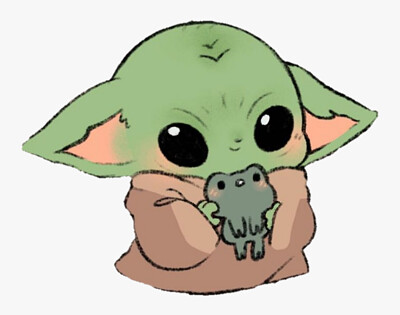 פאזל של baby yoda with a kawaii frog