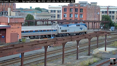 Amtrak engine 101 departing Springfield,Mass/USA