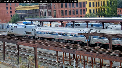 Amtrak engine #-121   #85 at Springfield,Mass/USA