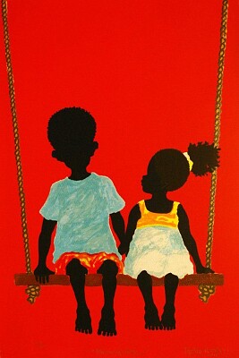Arte Africana - imagem de crianças