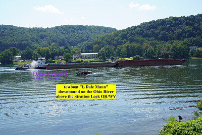 towboat   "L Dale Mann  " downbound Ohio River, Sept 2021