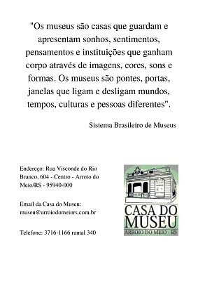 Panfleto Casa do Museu de Arroio do Meio