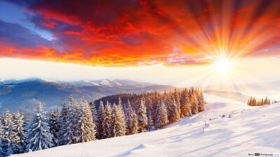 sundown on snow