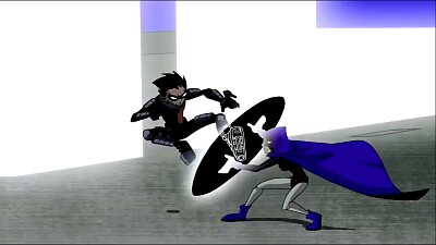 robin ataca a raven los jovenes titanes