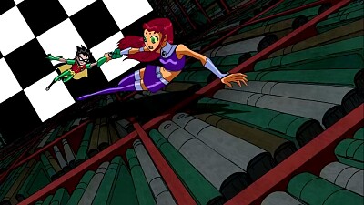 starfire salva a robin los jovenes titanes jigsaw puzzle